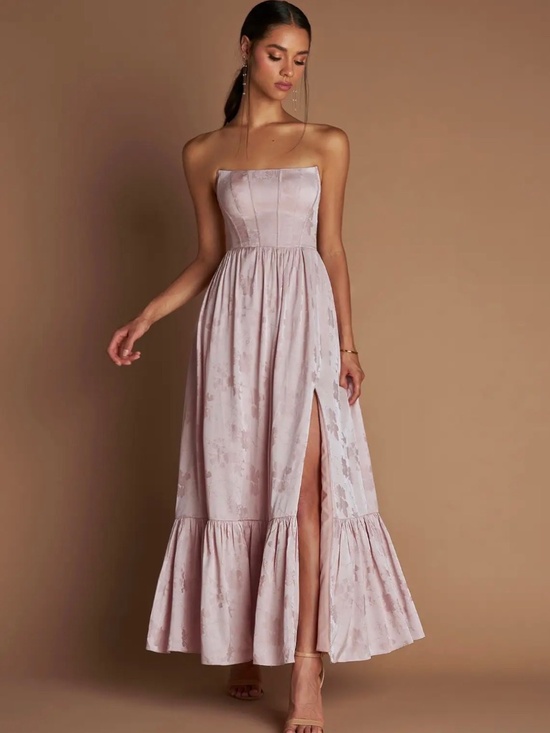 Azazie Dresses & Skirts - Azazie Floria Strapless Maxi Dress Size 4 Blush Pink | Excellent Condition